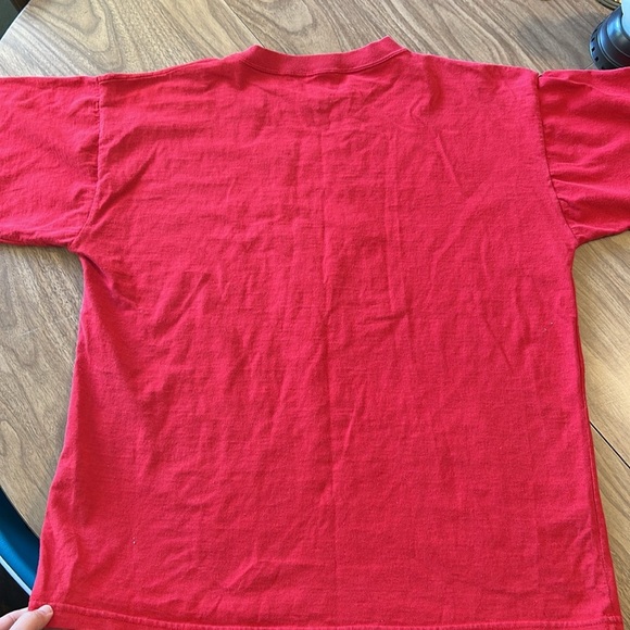 Vintage 90s Paris Eiffel Tower Red France Embroidered 100% Cotton T Shirt Large - Picture 6 of 7